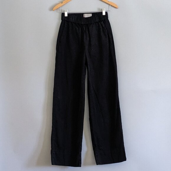 Everlane Easy Pant Wide Leg High Rise Cotton Pants Size 0 XS Washed Black - Picture 2 of 6